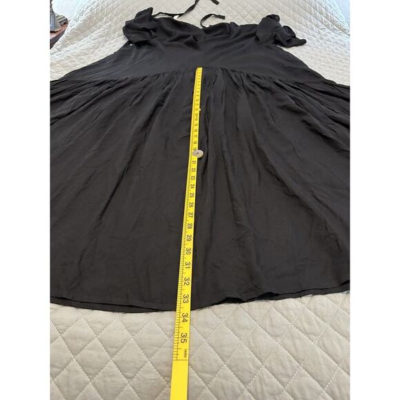 NWT Avenue Women Val Dress Short Button Tab Flutter Sleeve Size 22/24‎ Black - Picture 7 of 16